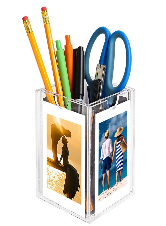 SBYURE Acrylic Frame, Mini Photo Acrylic Frame 3x4 Clear Picture Frame for Home and Office Decor,Small Picture Display Holder for Mini 3 inch Photos Display,Clear Photo Pen Holder - Image 1